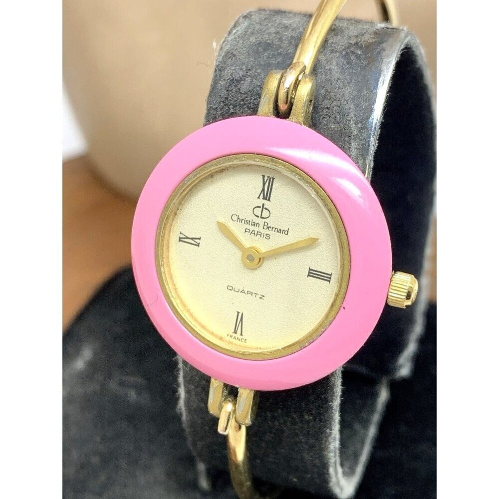 Christian Bernard Paris Women's Watch Gold Bangle Interchangeable Bezel 24mm